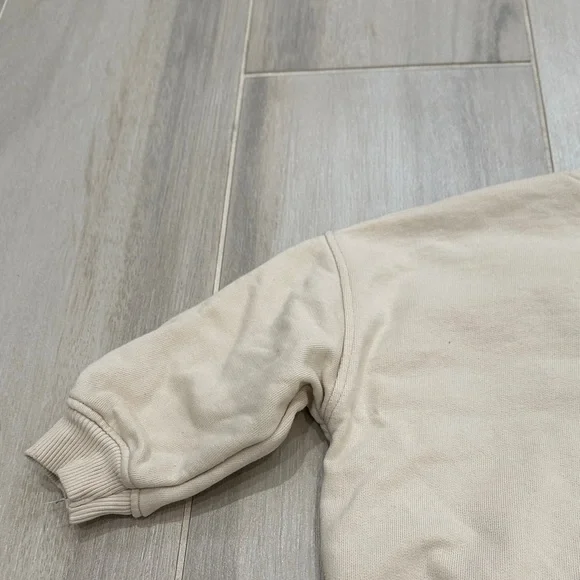 Zara 4T Kids Button Down Sweatshirt Beige and Beige Leggings Outfit - Picture 11 of 11